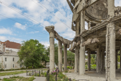 Kriegsruine einer Rotunde des ehemaligen Krankenhauses
