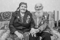 Ivan Schorin, MG-Schütze bei der Infanterie  und Nina Schorina, Veteranin der Arbeit